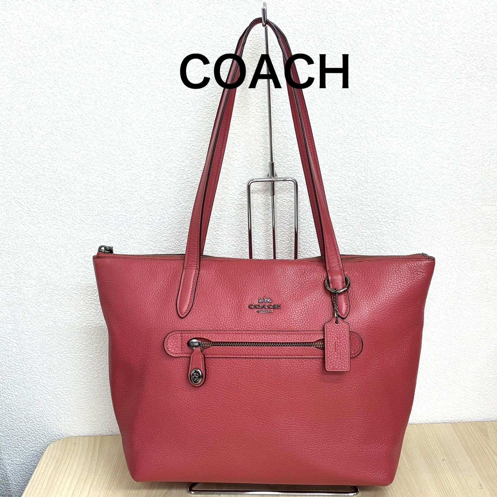 コーチCOACH】⚫︎レザートートバッグ レッド系 38312 ⭐︎ - メルカリ