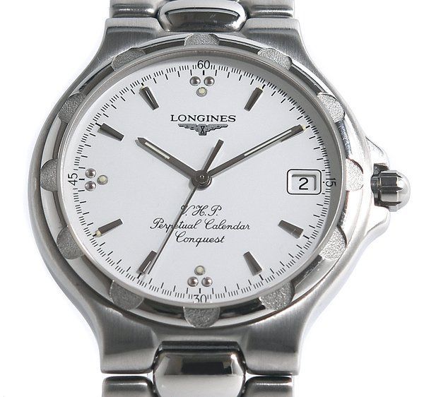 美品 LONGINES ロンジン コンクエスト L1.627.4 パーペチュアルカレンダー クォーツ メンズ