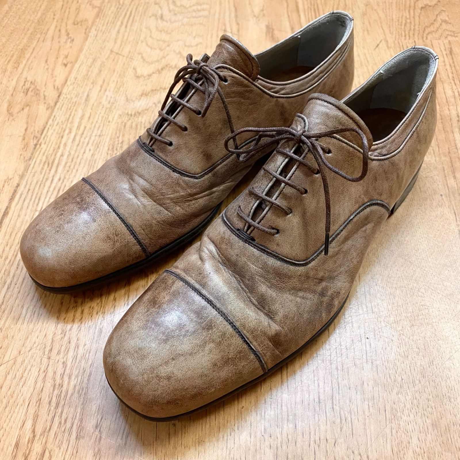 《極美品》★イタリア製★ PREMIATA プレミアータ 本革 ビジネスシューズ ストレートチップ 25.5cm メンズ