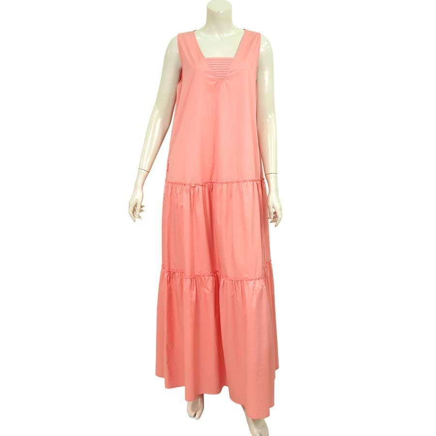 【定価￥120,000の90％OFF】PESERICO【ペセリコ】【春夏物】【レディース】フロントプントルーチェガゼットコットンティアードワンピース/コーラルピンク【サイズ42】【イタリア製】 9,120円