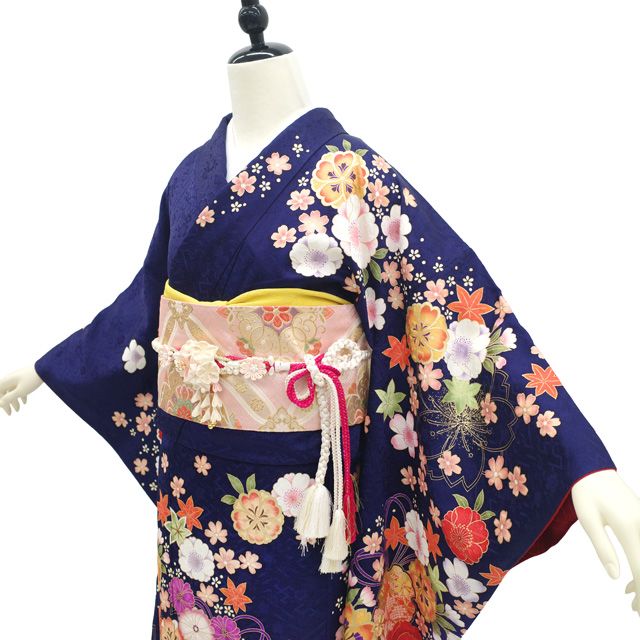 中古】 振袖 着物 正絹 成人式 フォーマル リサイクル 金彩加工