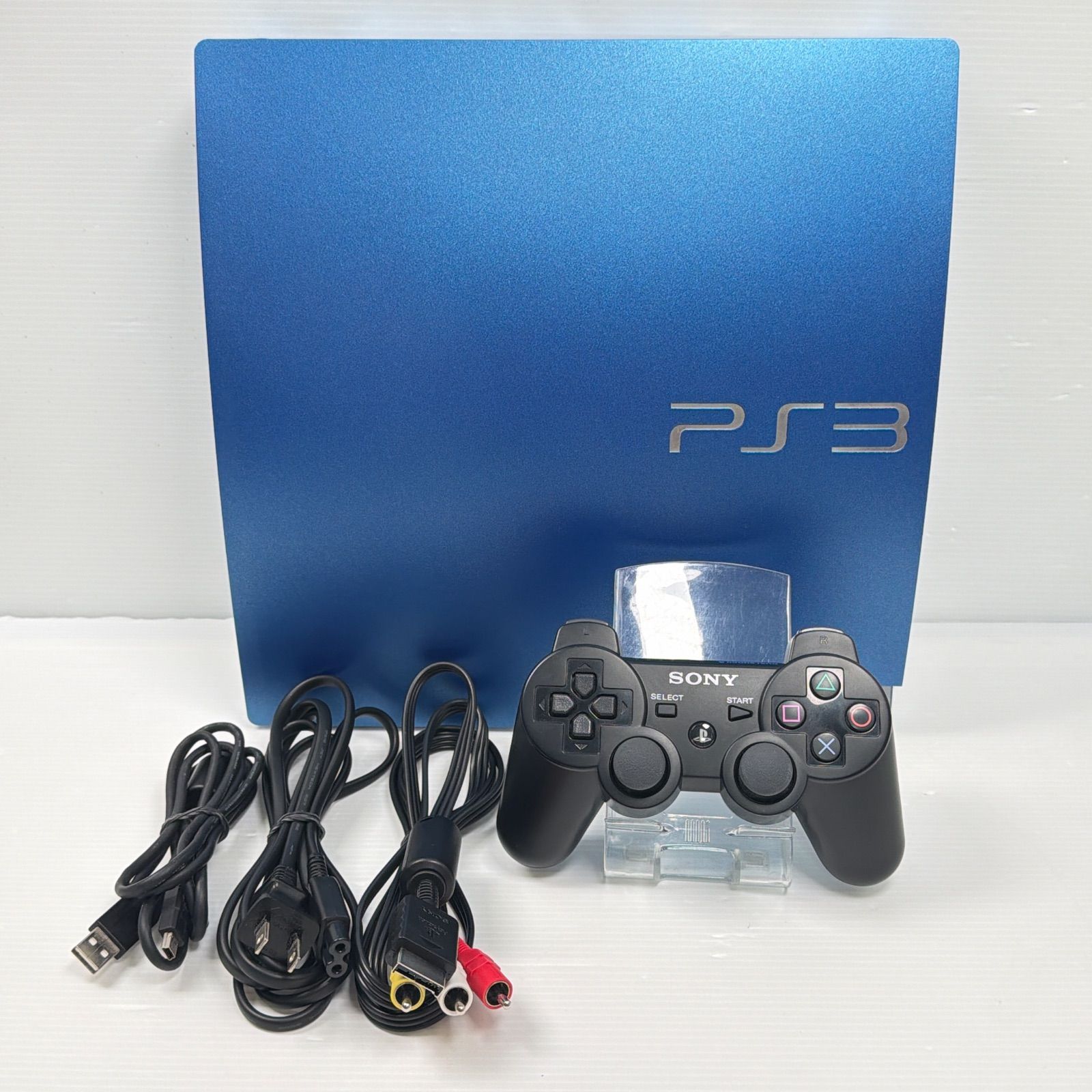 美品 プレステ3 PS3 スプラッシュブルー CECH-3000 遊べるセット 動作