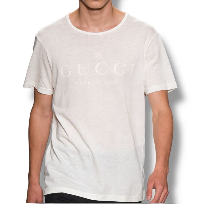 美品 GUCCI グッチ Tシャツ ロゴ ホワイト メンズ