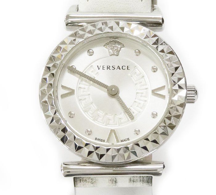 GIANNI VERSACE ジャンニ ヴェルサーチ/MINIVANITY/レディース 腕時計/クォーツ シルバー 27mm 箱付き/FF3700