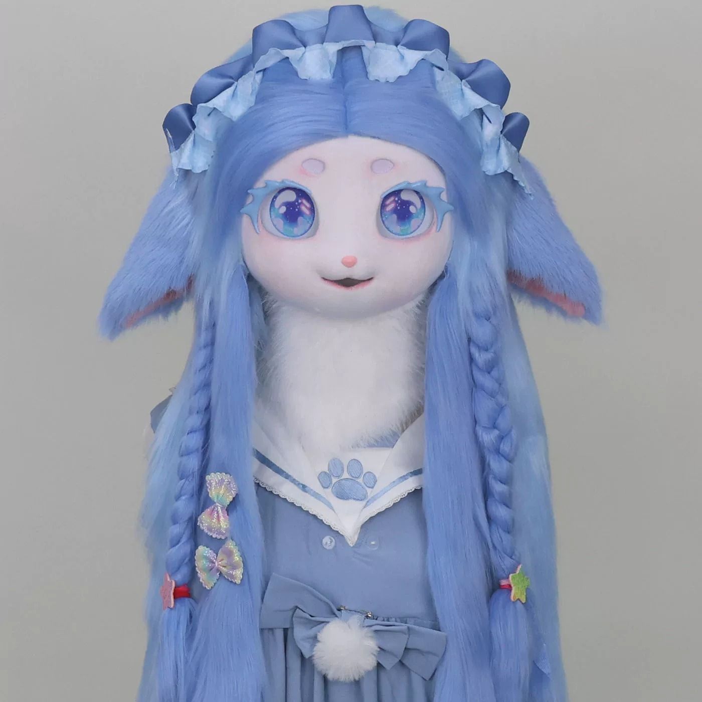 着ぐるみヘッド 羊 青 全頭ヘッド ケモノ マスク ファースーツ