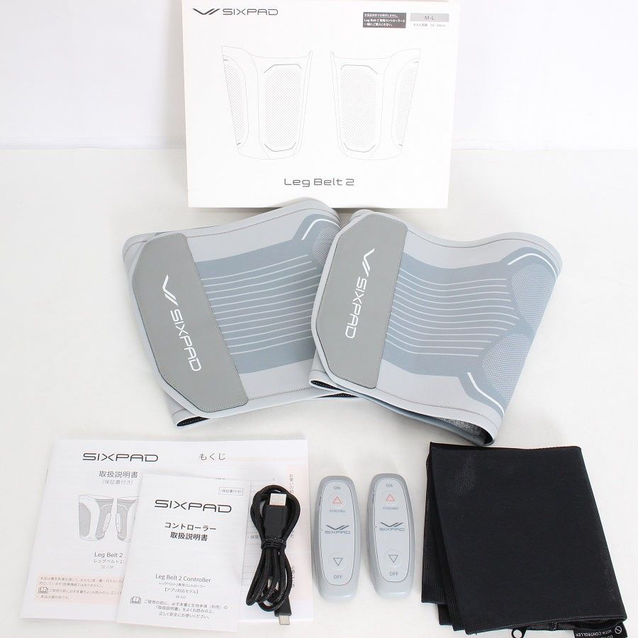 【美品】MTG SIXPAD Leg Belt 2 SE-CM-14B-L グレー 専用コントローラー付 シックスパッド レッグベルト2 本体