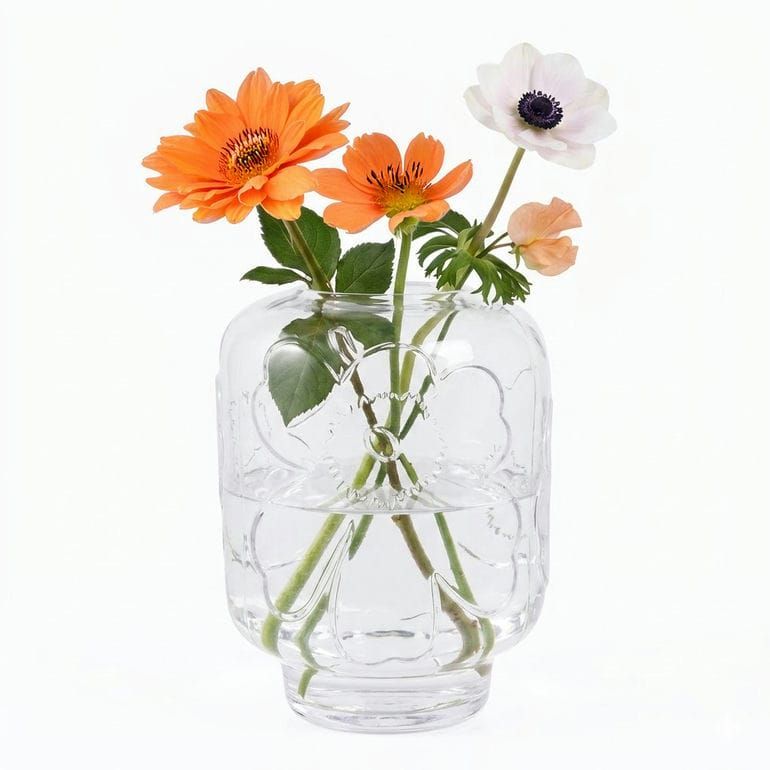 新品 マリメッコ marimekko ベース 花瓶 ウニッコ グラスベース クリア 75369 075369 100 北欧デザイン オブジェ インテリア