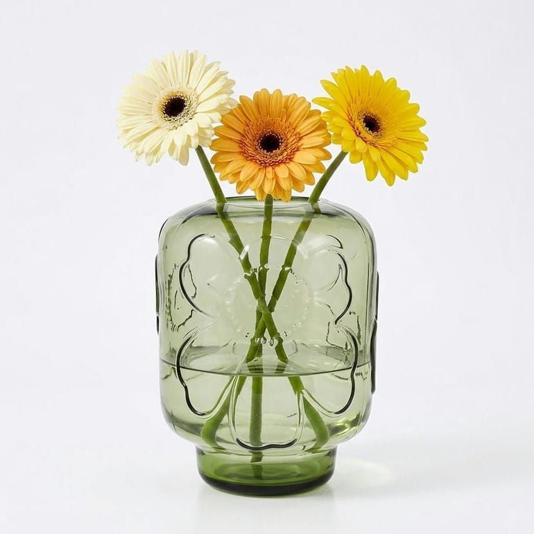 新品 マリメッコ marimekko ベース 花瓶 ウニッコ グラスベース オリーブ グリーン 75369 075369 600 北欧デザイン オブジェ インテリア