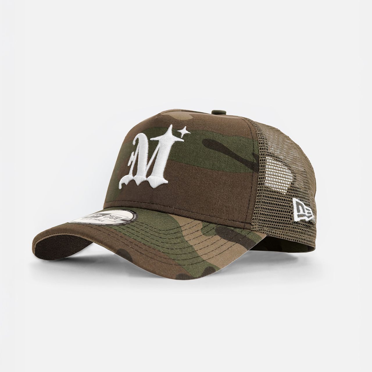 メルヴィンス MLVINCE NEWERA 9FORTY AUTHENTIC LOGO TRUCKER CAP CAMO×WHITE トラッカーキャップ 帽子 ストリートファッション