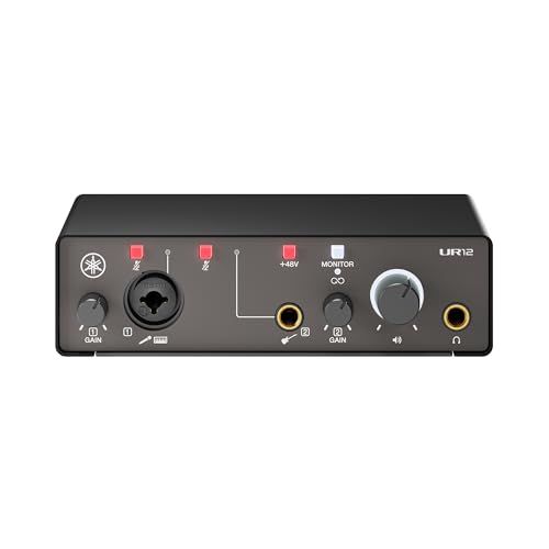 ヤマハ YAMAHA USB2.0 オーディオインターフェース 24bit/192kHz 2イン/2アウト 音楽制作 レコーディング 配信 ループバック機能 ブラック UR12MK3 B★