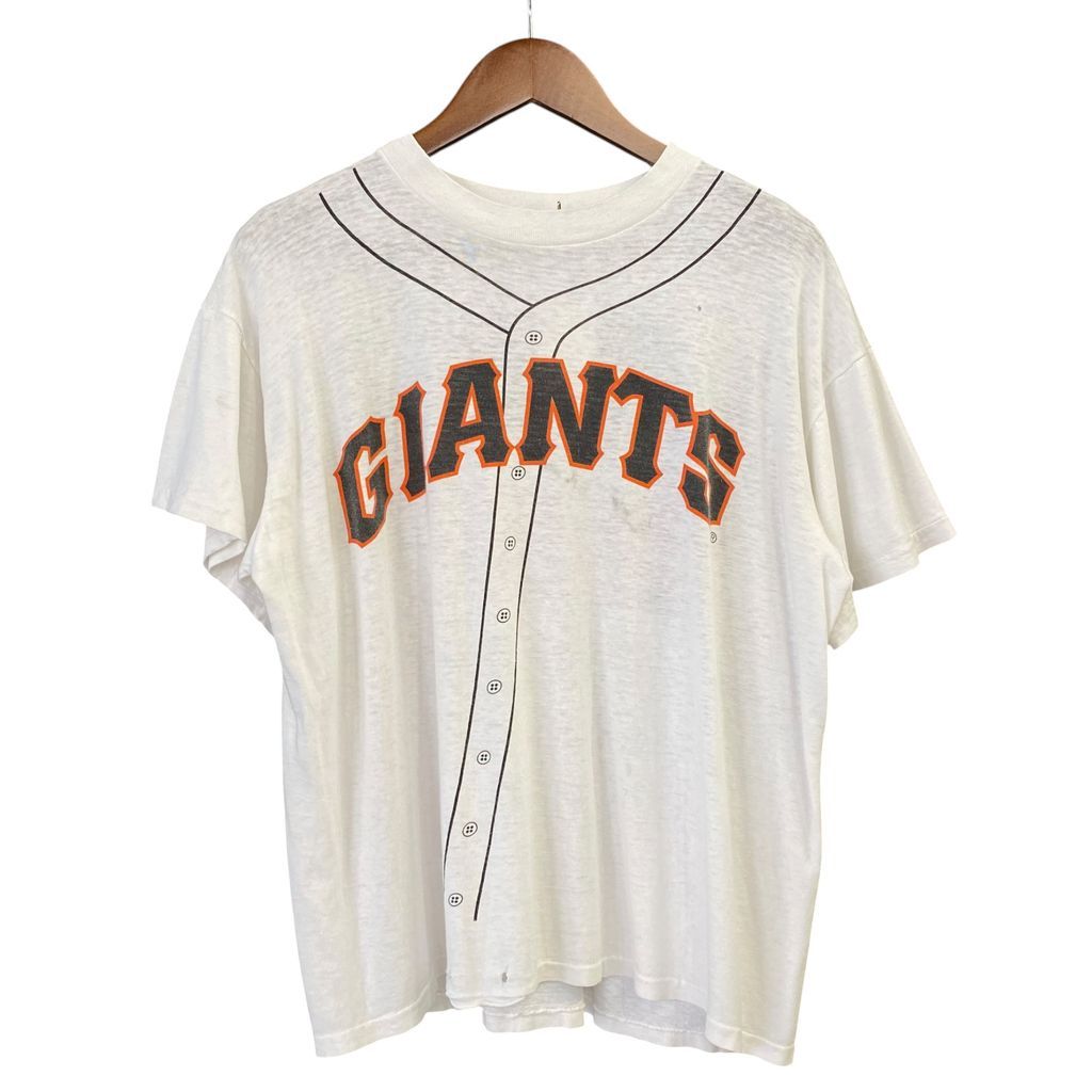 90s GIANTS サンフランシスコジャイアンツ フェイクユニホーム Tシャツ 白 サイズ XL No.S316