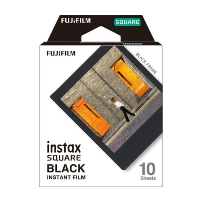 <ナ>有効期限：2026.10 10点セット Fujifilm (富士フイルム) スクエアインスタントフィルム バラエティパック 10枚 - Instax Squareカメラ対応 (ブラック/ 10枚)