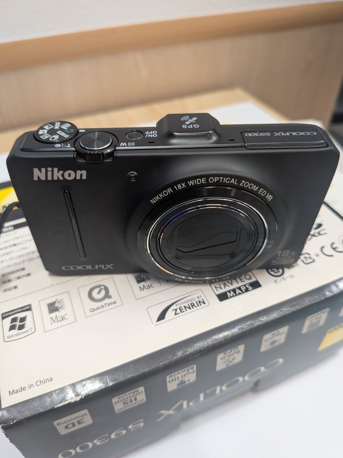 Nikon COOLPIX S9300 ブラック 元箱付 バッテリー付 GPS搭載 コンパクトデジタルカメラ 動作未確認
