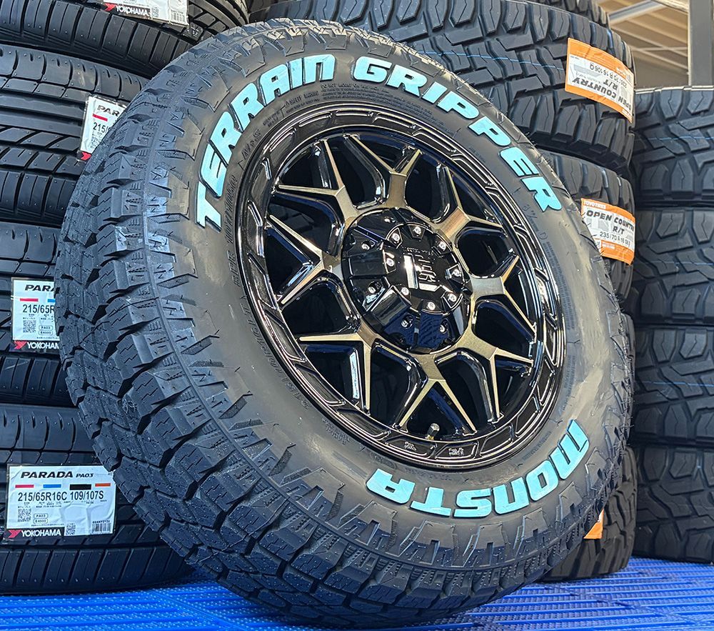 人気 ホイール！ LEXXEL インフェルノ デリカ D5 RAV4 アウトランダー 16インチ タイヤホイール｜ MONSTA TERRAIN GRIPPER ホワイトレター