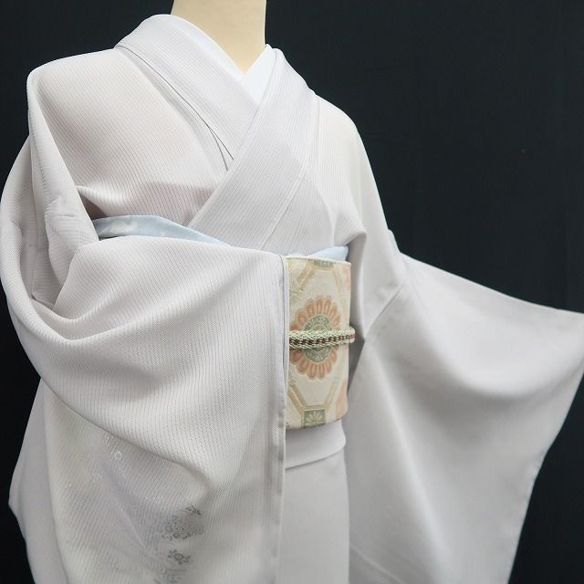夏着物　正絹　絽　訪問着　雪輪　ほぼ未使用 新品・夏訪問着】縦絽 雪輪 夏着物 正絹 仕付け糸付 tomihisa“夏の装い