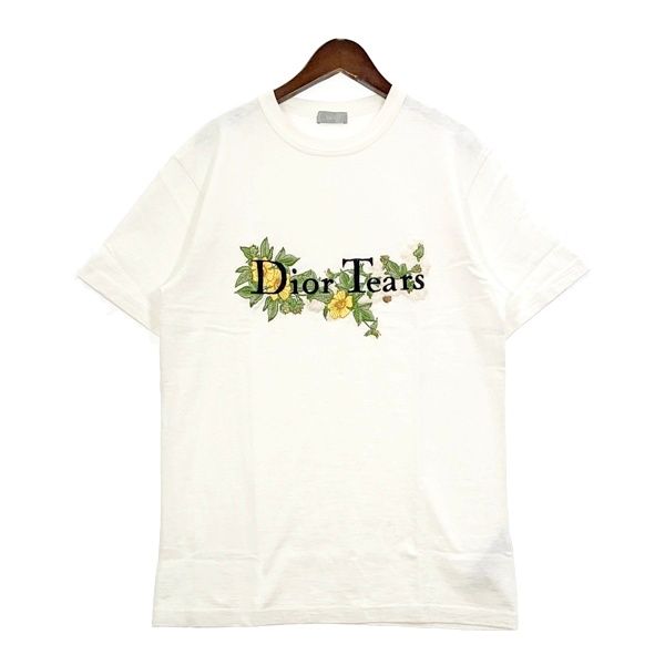Dior Denim Tears ディオール デニムティアーズ コラボＴシャツ 半袖 クルーネック 丸首 23SS メンズ Sサイズ ホワイト トップス DM19444■