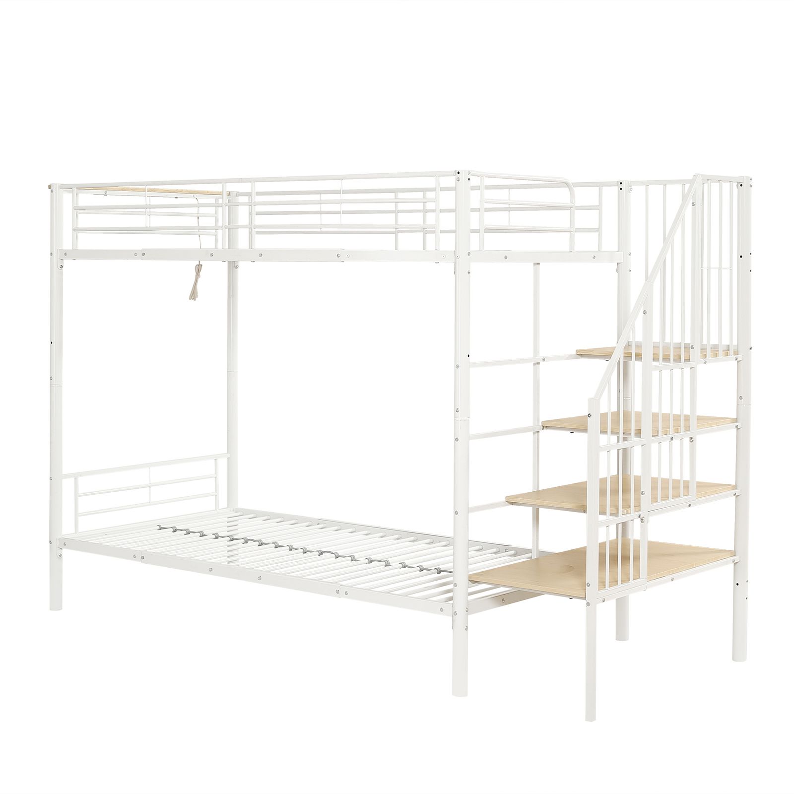 人気再入荷！ロフトベッド パイプベッド （S） 収納棚付き 耐震　WHITE ベッド/マットレス 人気再入荷！ロフトベッド パイプベッド （S） 収納