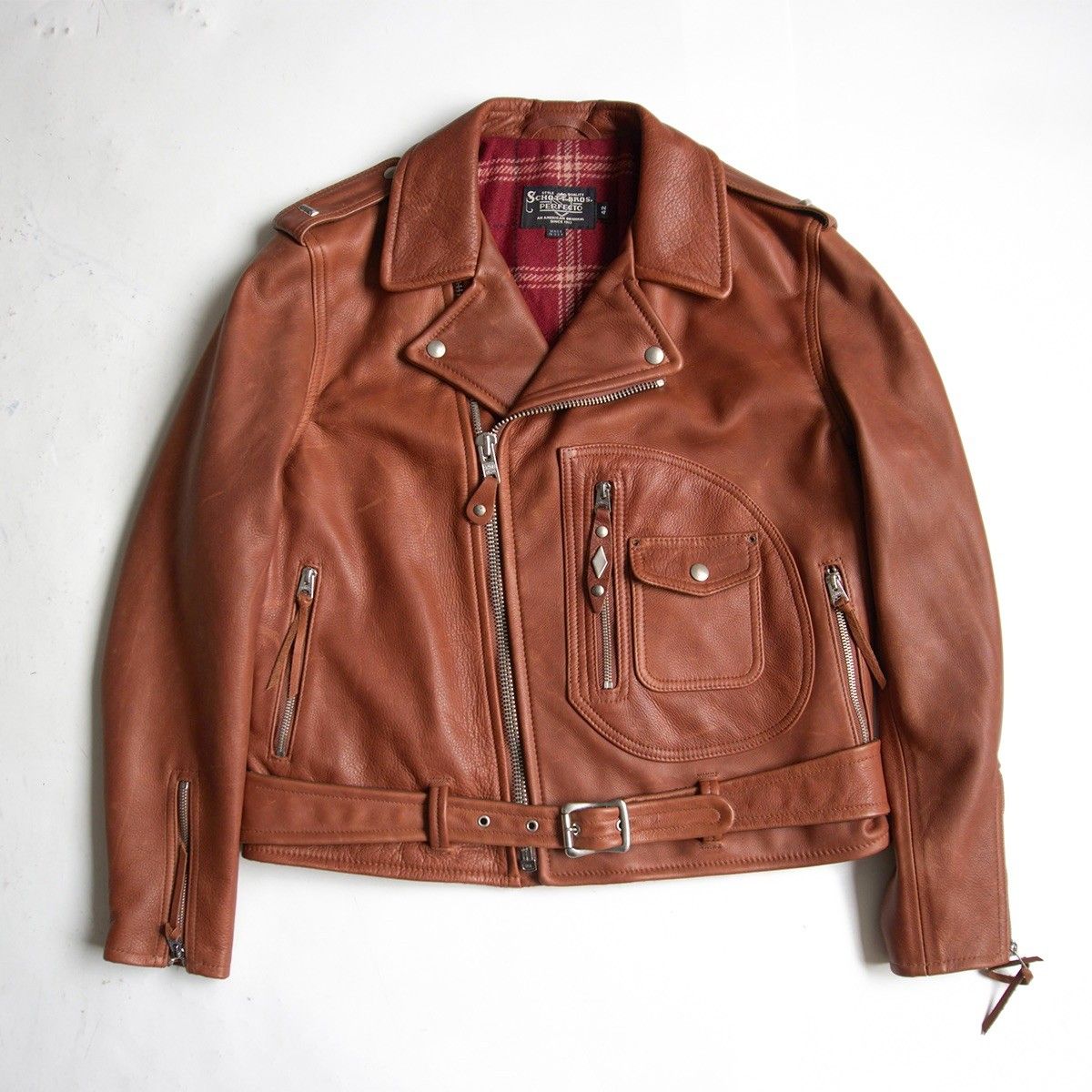 美品】SCHOTT【528US COW NEW NAKED D-POCKET RIDERS/ダブルライダース