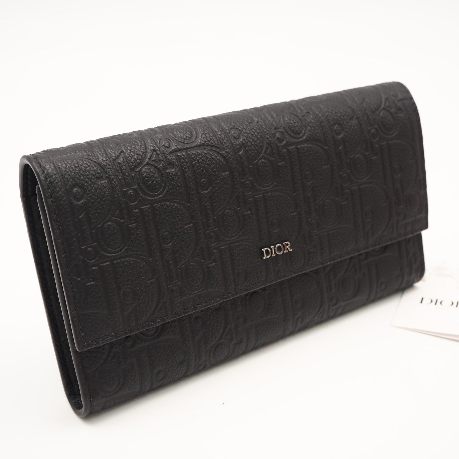 ★3日以内返品可★ 美品 Dior ディオール ディオール グラビティ ロング フラップウォレット 2ESBC328FLG 長財布 ブラック カーフレザー メンズ