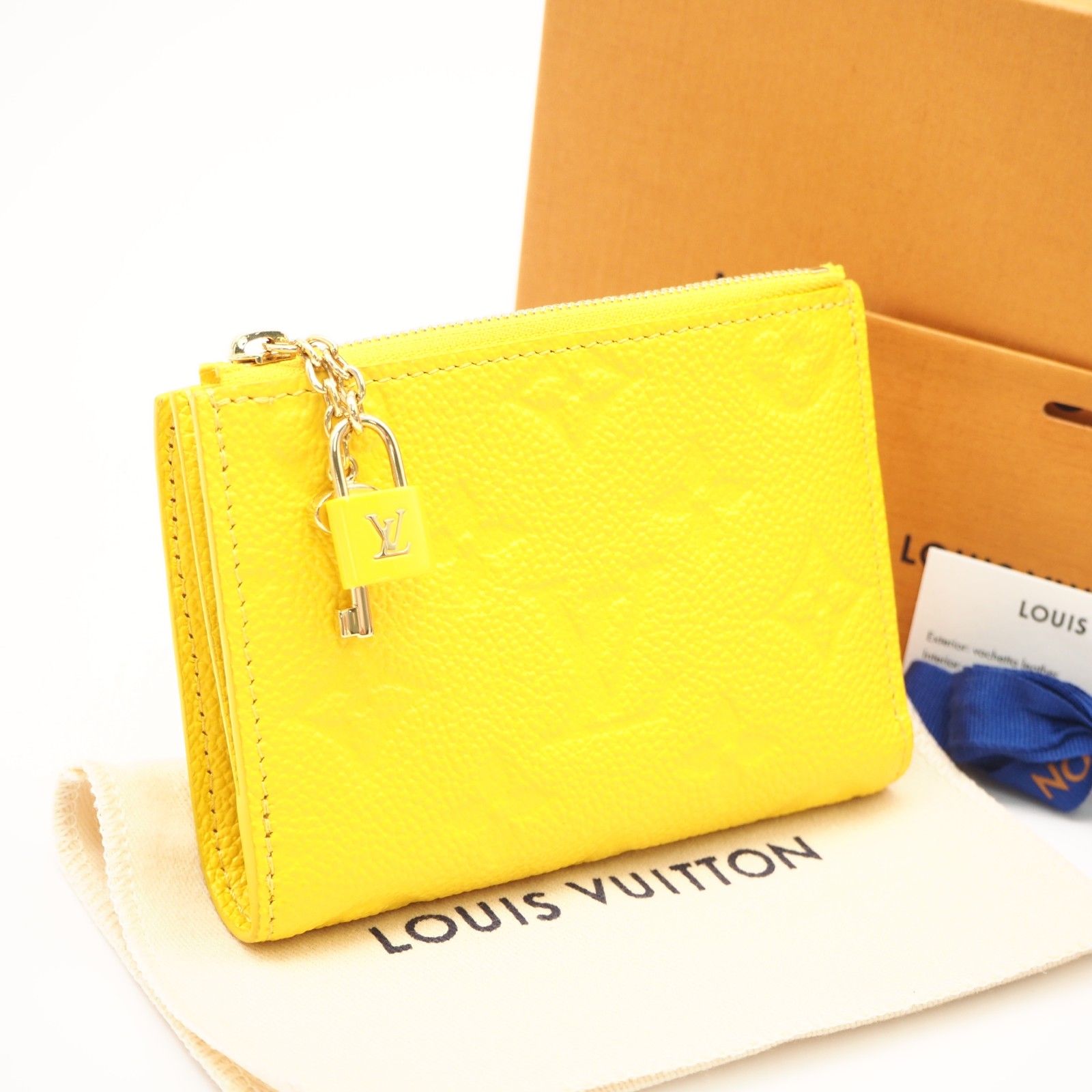 ★3日以内返品可★ 美品 LOUIS VUITTON ルイ・ヴィトン モノグラム アンプラント ポルトフォイユ リサ M13579 二つ折り財布 イエロー カーフレザー レディース