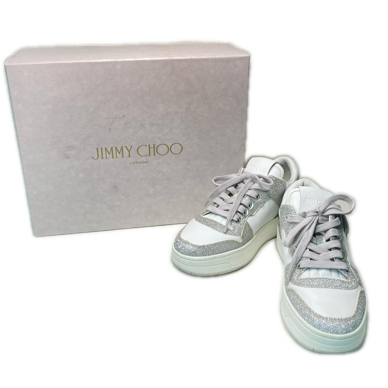 JIMMY CHOO(ジミーチュウ) スニーカー ホワイト レディース 箱袋【中古】