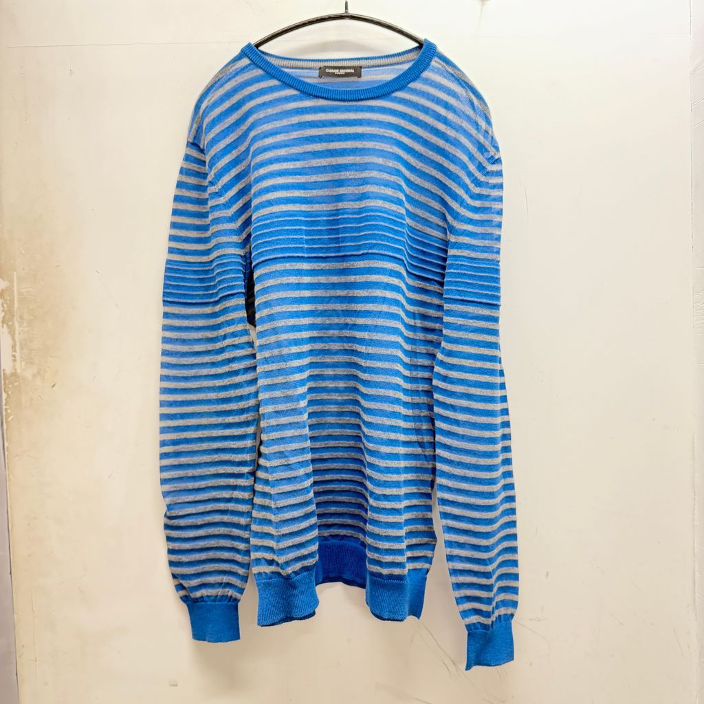 CoSTUME NATIONAL コスチュームナショナル Sheer Border Knit ボーダーシアーニット 80YM064 ブルー系 size:M【中目黒B06】 9,940円