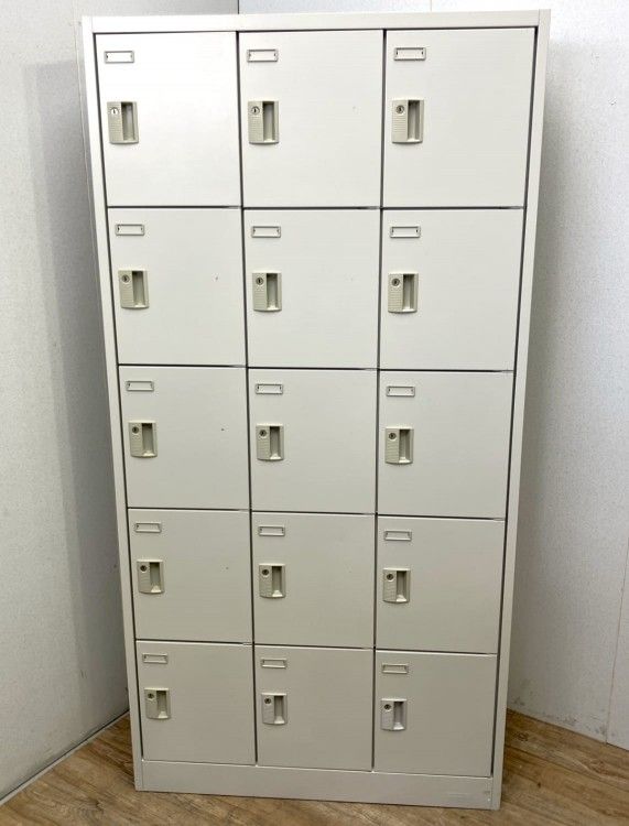 【中古品】オカムラ FZタイプシリーズ 15人用ロッカー 4515FZ Z13 グレー