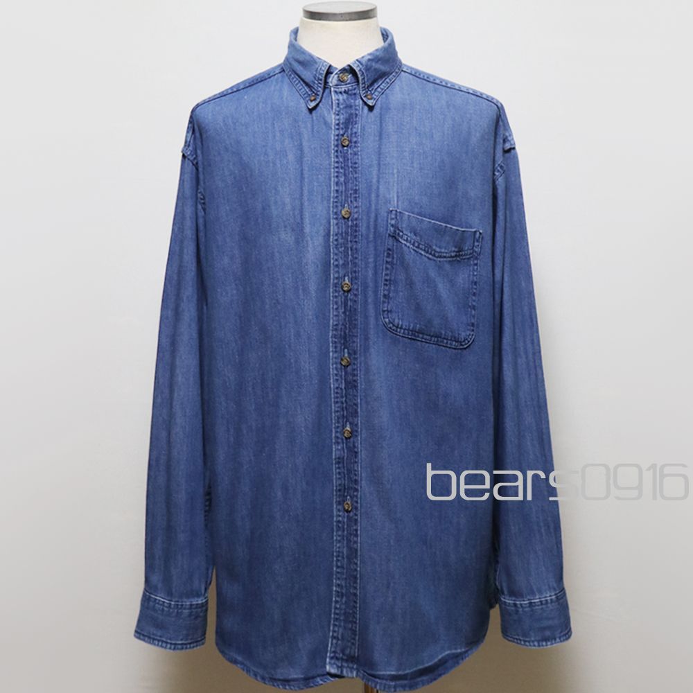 エルエルビーン】デニムシャツ メンズ L XL インディゴブルー LLBean