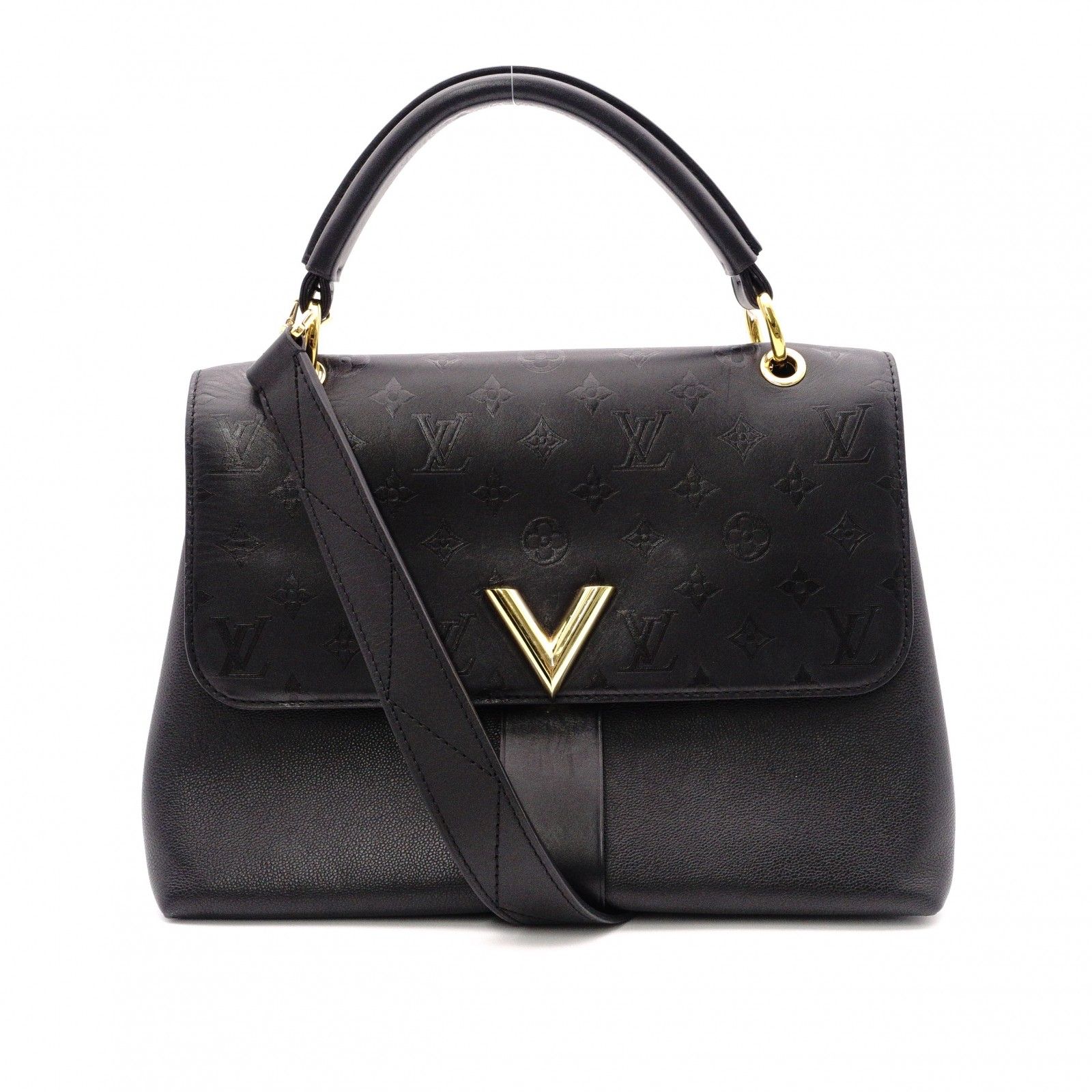 LOUIS VUITTON ルイ・ヴィトン ヴェリー・ワンハンドルバッグ ハンドバッグ レザー ブラック【中古】 レディース