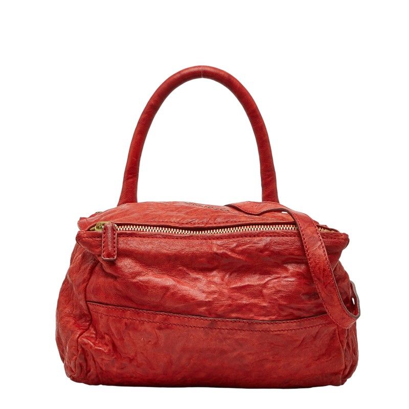 ジバンシー パンドラ スモール シワ加工 ハンドバッグ ショルダーバッグ 2WAY レッド レザー レディース Givenchy【1-0251573】