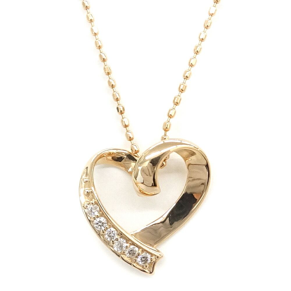 【栄】ジュエリー ネックレス ハート ダイヤモンド 0.04ct K18PG 2.1g レディース 小物 その他