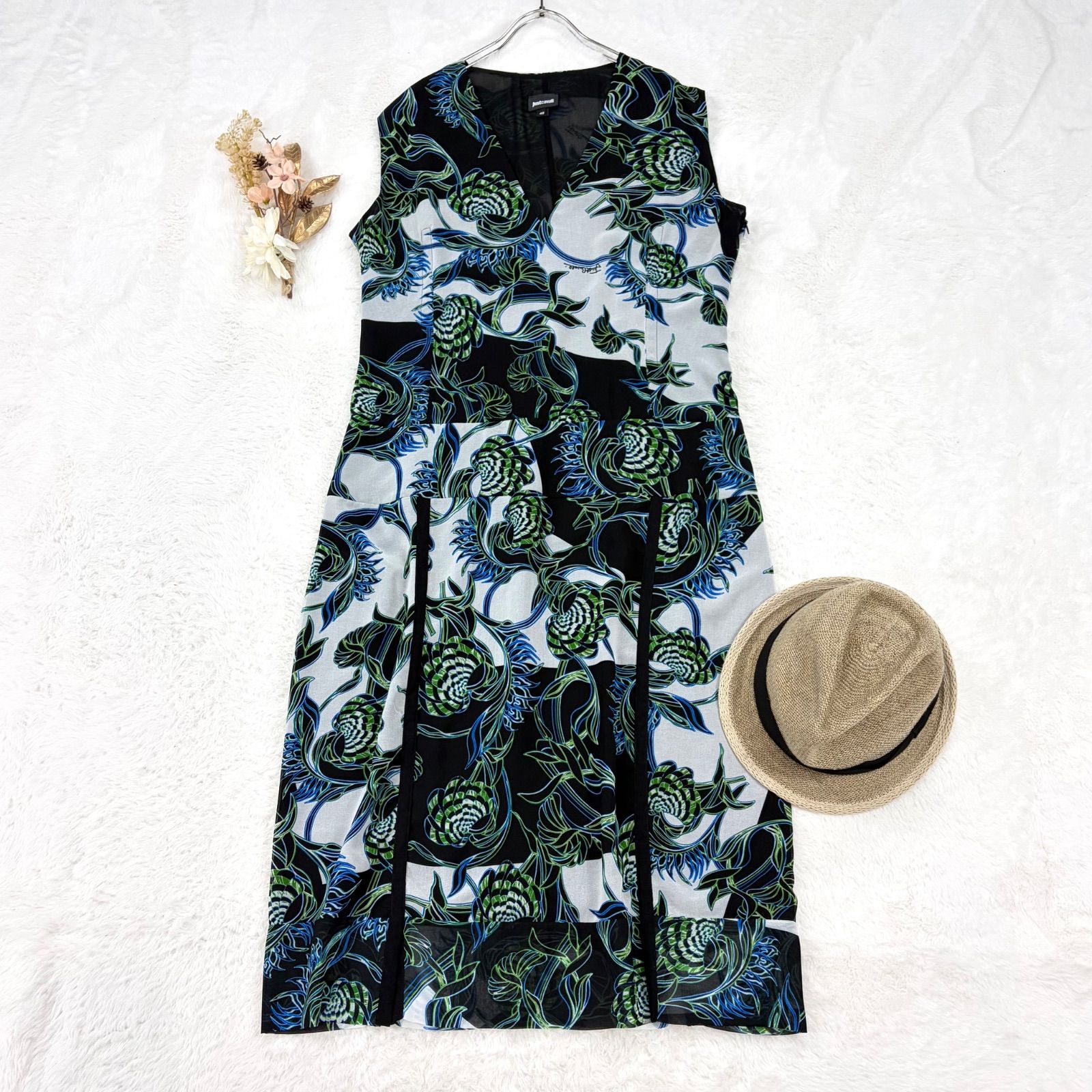 イタリア製 Just Cavalli ジャストカヴァリ ノースリーブ ワンピース
