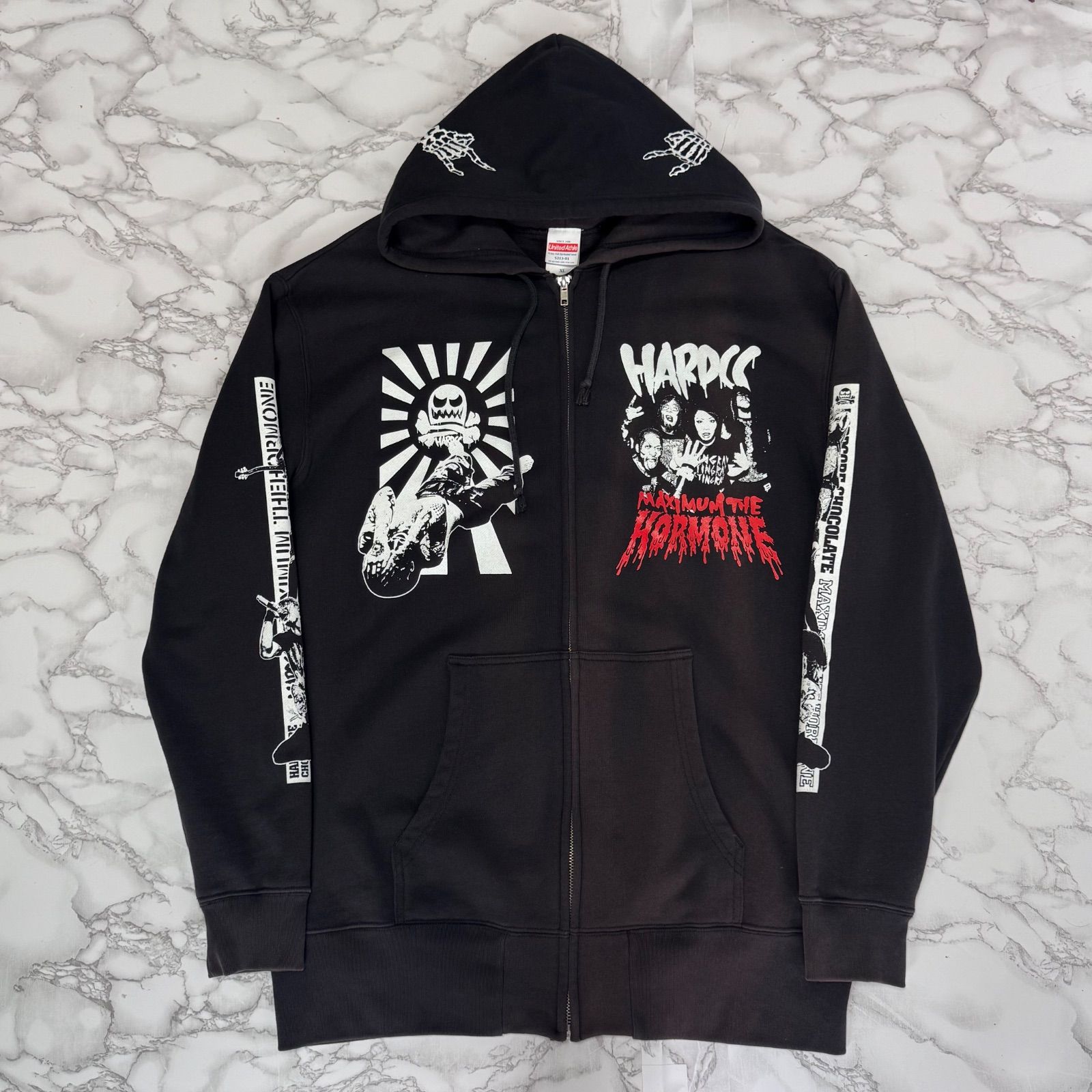 希少【MAXIMUM THE HORMONE HARACORE CHOCOLATE 【商品名】マキシマムザホルモン ハードコアチョコレート/ヘドバン/ジップ スウェット パーカー