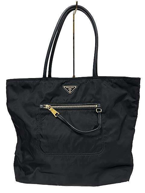 【中古】PRADA プラダ トートバッグ ブラック NERO ナイロントート 送料無料_s24_セルモアから出品_s-0389-r24