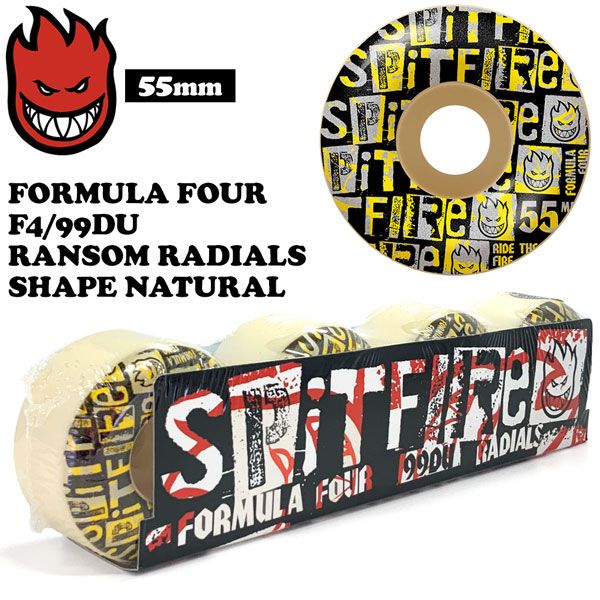 スピットファイア ウィール SPITFIRE WHEELS FORMULA FOUR F4/99DU RANSOM RADIALS SHAPE NATURAL 55mm 4個セット ラジアルシェイプ