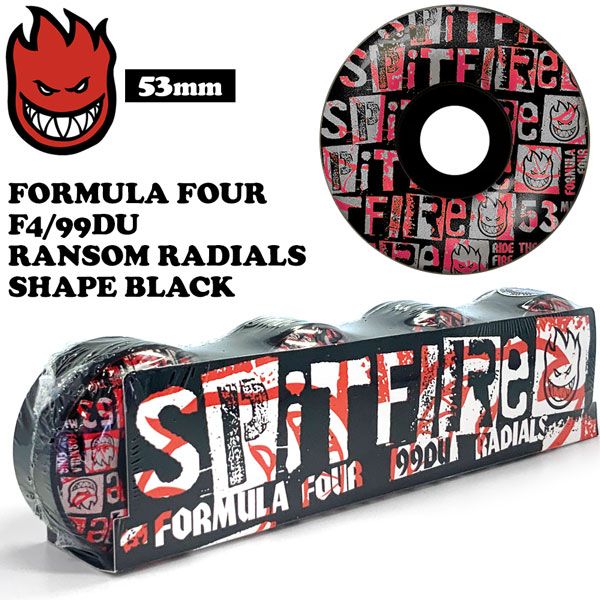 スピットファイア ウィール SPITFIRE WHEELS FORMULA FOUR F4/99DU RANSOM RADIALS SHAPE BLACK 53mm 4個セット ラジアルシェイプ