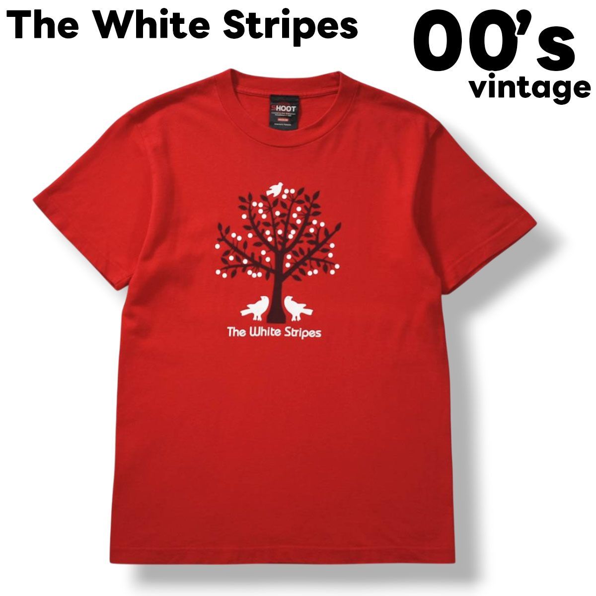00s ヴィンテージ ザ ホワイト ストライプス The White Stripes グラフィック プリント Tシャツ クルーネック カットソー M レッド ロック デュオ アーティスト メンズ