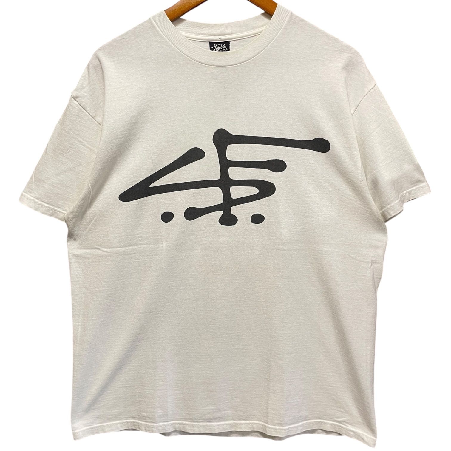 00s STUSSY “Reflect Logo” S/S Tee 白 L ステューシー Tシャツ リフレクター