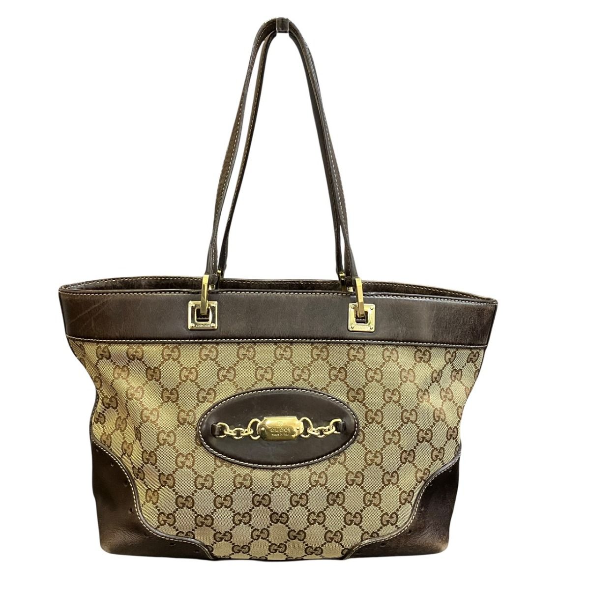 グッチ GUCCI ホースビット GGキャンバス トートバッグ キャンバス レザー 145998 レディース