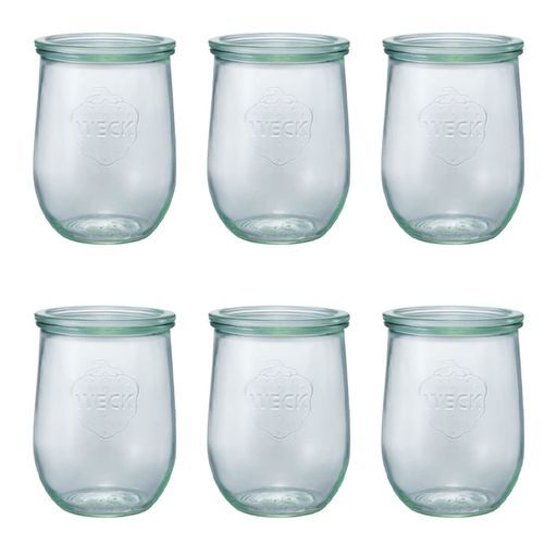 WECKキャニスターガラスキャニスター保存容器保存瓶WE-745(TulipShape1000ml6個セット)