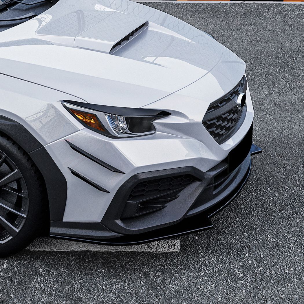 送料無料 スバル Subaru WRX STI VB 2022年以降 AT車用 フロントリップスポイラー ABS ピアノブラック カーボン調 フロントアンダースポイラー バンパー下部 外装パーツ 前面印象アップ スポーティ ドレスアップ 高級感演出 車体下部用