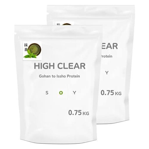 ハイクリアーソイプロテインごはんと一緒甘くない抹茶味750g2袋セット国産有機抹茶使用プロテインソイ