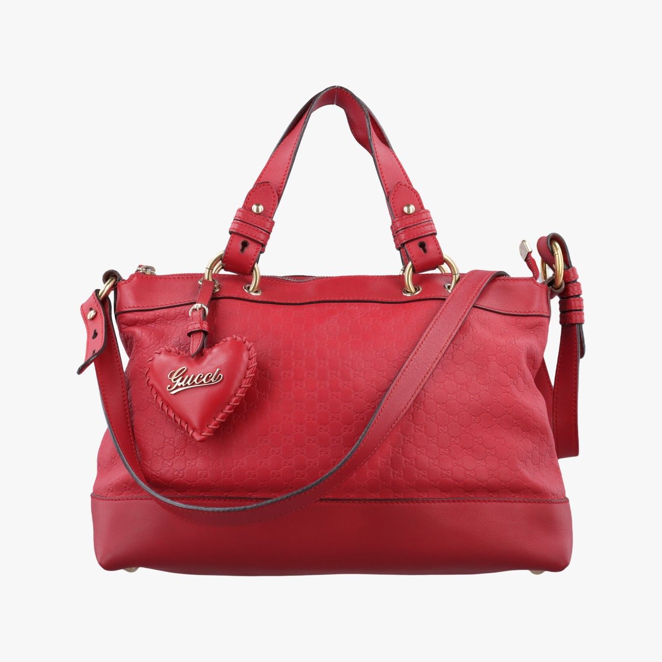 グッチGucciバレンタイン ハートチャーム レッド レザー 309122 B013676455