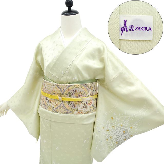 新古品】 誉田屋源兵衛 訪問着 正絹 手染め ホワイトリリー 桜 金彩 銀