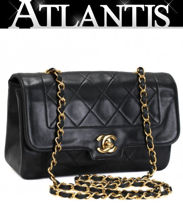CHANEL シャネル マトラッセ22 チェーンショルダーバッグ ラム 黒 G金具 ２番台 【75029】 249,950円