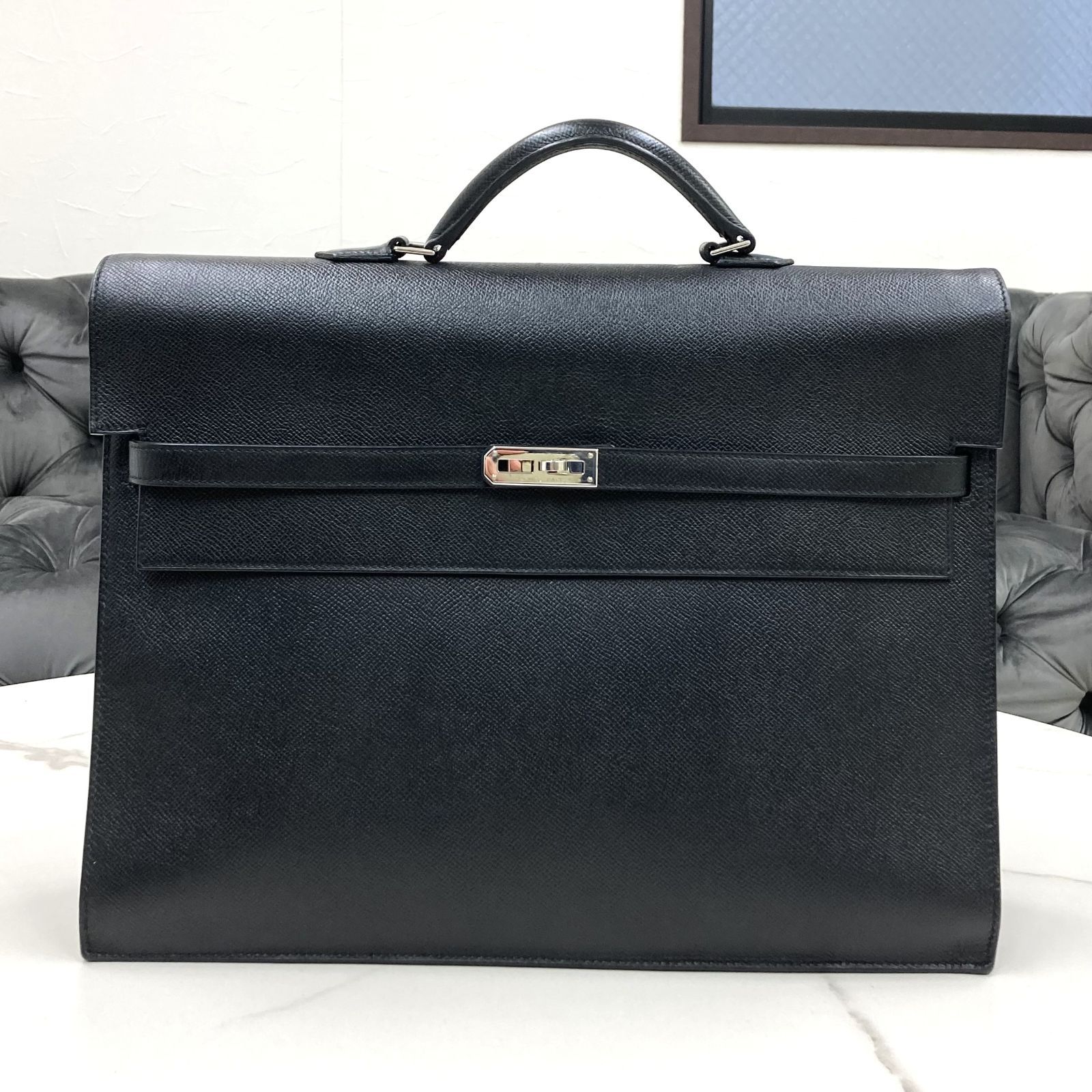 美品★　エルメス　ケリーデペッシュ38　エプソン　黒　ビジネスバッグ　□L刻印 247,500円