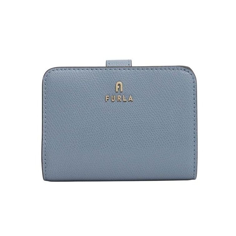 【ギフト対応可】フルラ FURLA 二つ折り財布 CAMELIA S COMPACT WALLETS カメリア コンパクト ウォレット 牛革 レディース ブルー ライトブルー 人気 ブランド おしゃれ 誕生日 記念 プレゼント ギフト 送料無料