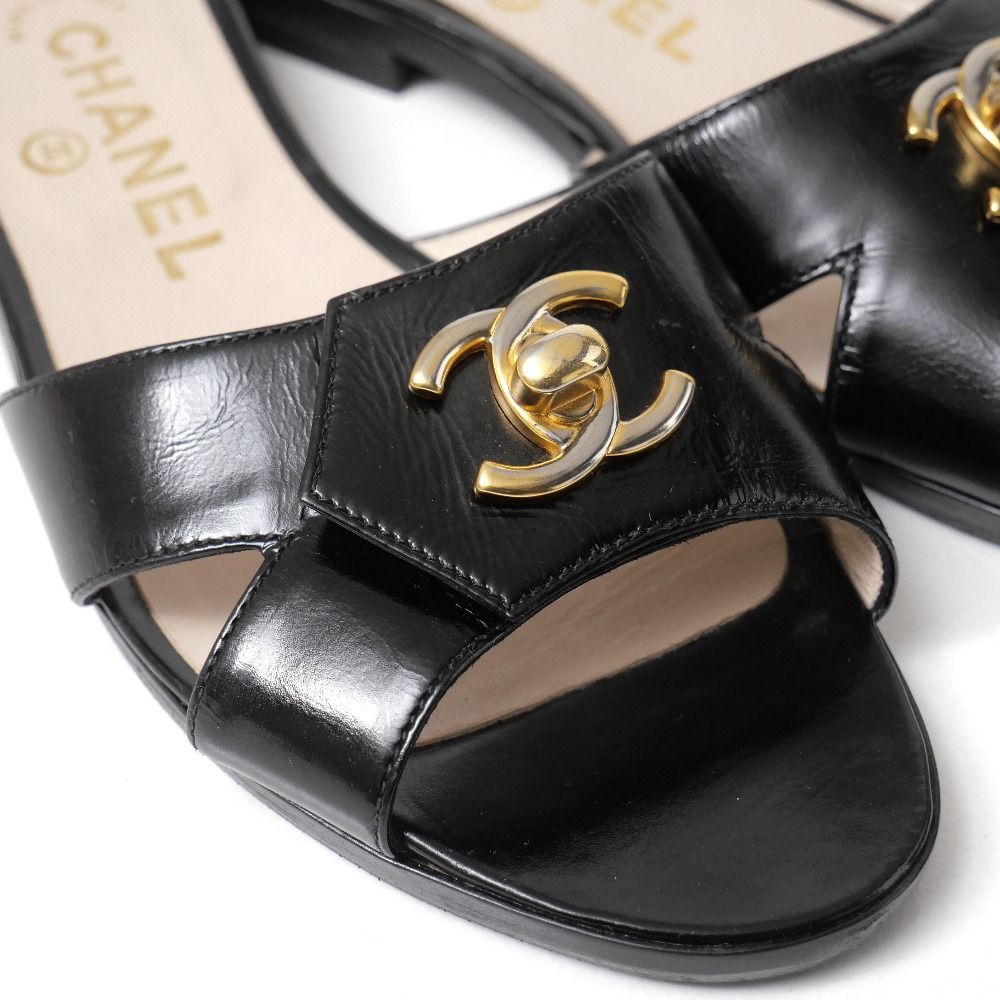 □美品□CHANEL シャネル サンダル サイズ36 CC ココマーク ターン