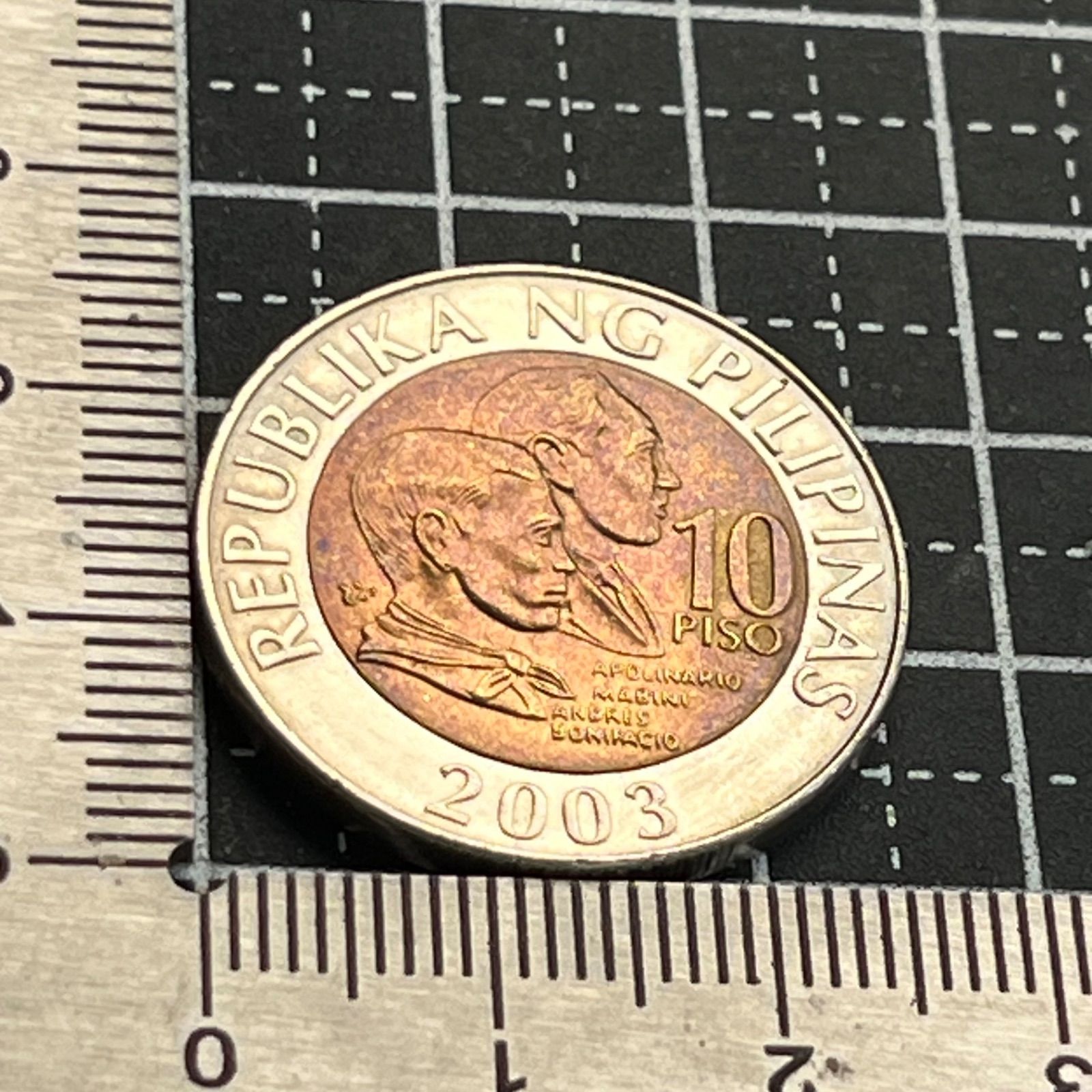 古銭】2003年 フィリピン 10ピソ バイメタルコイン 未使用級 マビニ