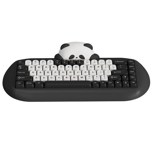 YUNZIIC68ワイヤレスメカニカルキーボードかわいいパンダ65%無線ホットスワップシリコーン人間工学ゲーミングキーボード三つモードBT5.0/2.